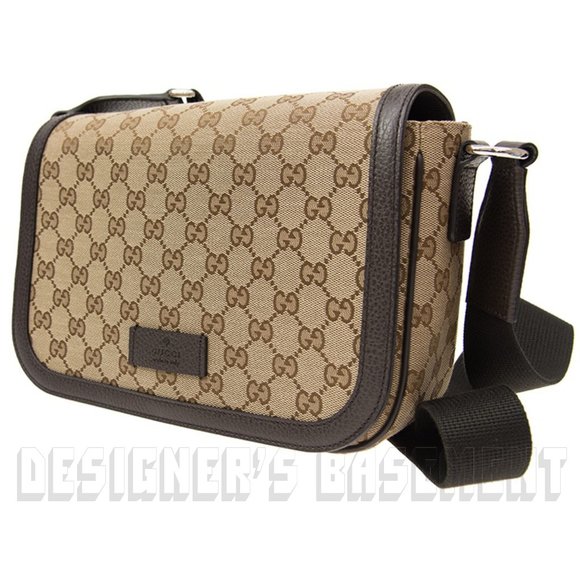 GUCCI brown Original GG Canvas & Leather crossbody flap Shoulder Messenger Bag - Picture 5 of 11